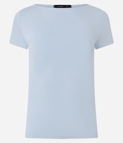 Blusa Regular em Poliamida com Gola Canoa