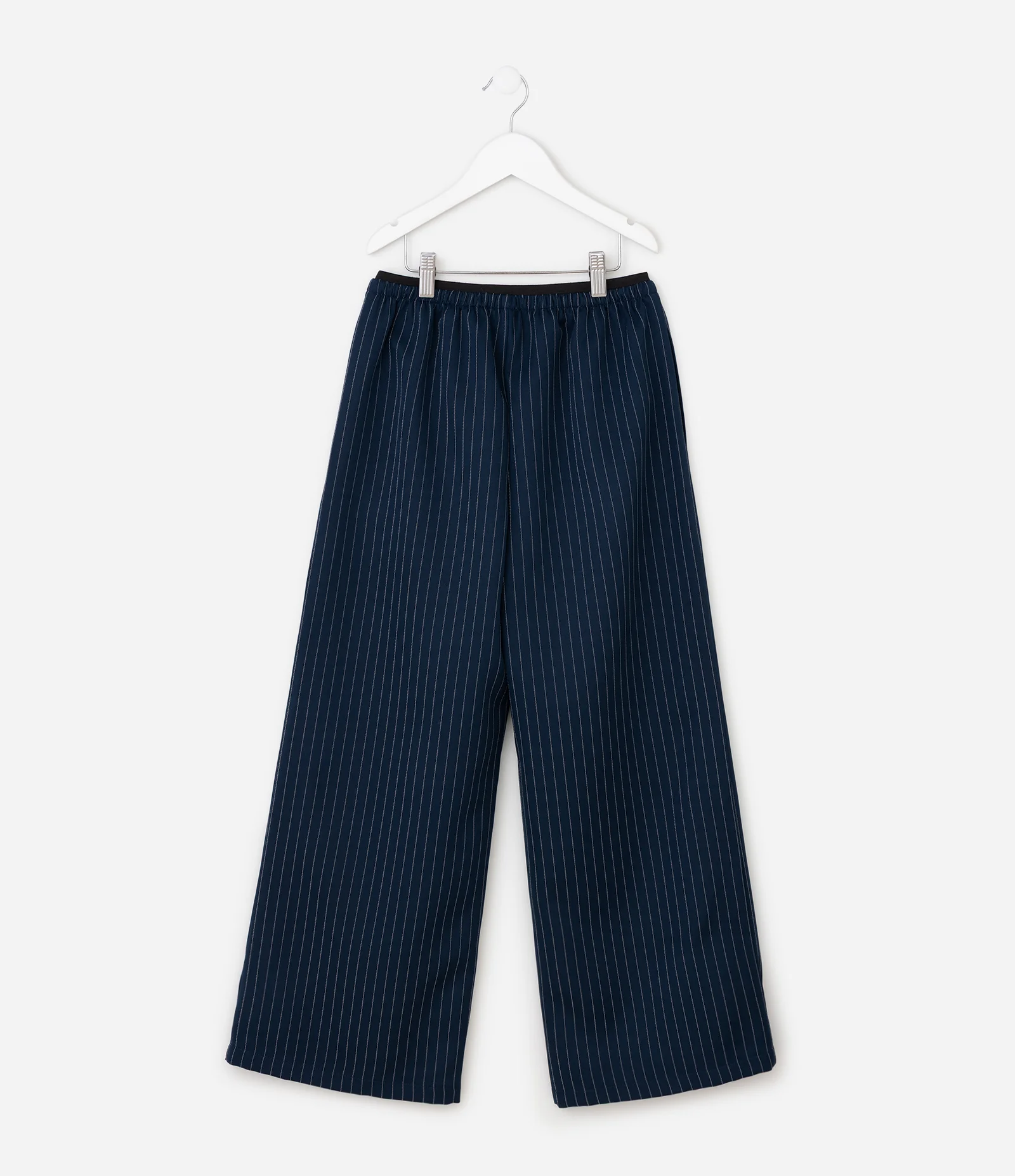 Calça Wide Infantil em Alfaiataria com Risca de Giz – Tam 5 a 16 Anos Azul Marinho 4