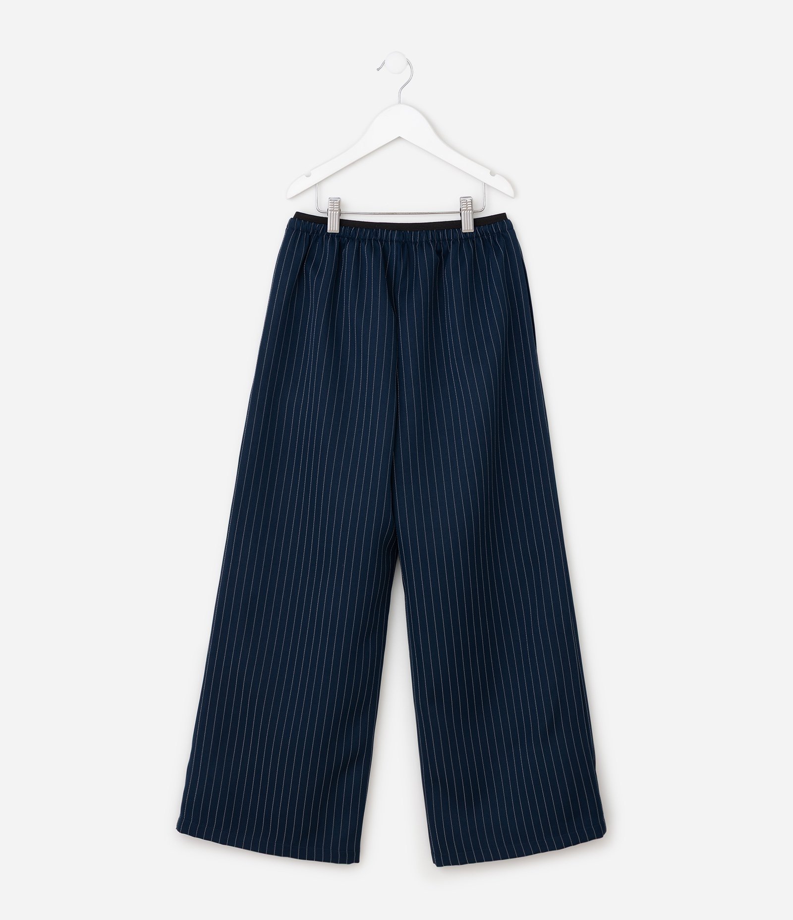 Calça Wide Infantil em Alfaiataria com Risca de Giz – Tam 5 a 16 Anos Azul Marinho 9