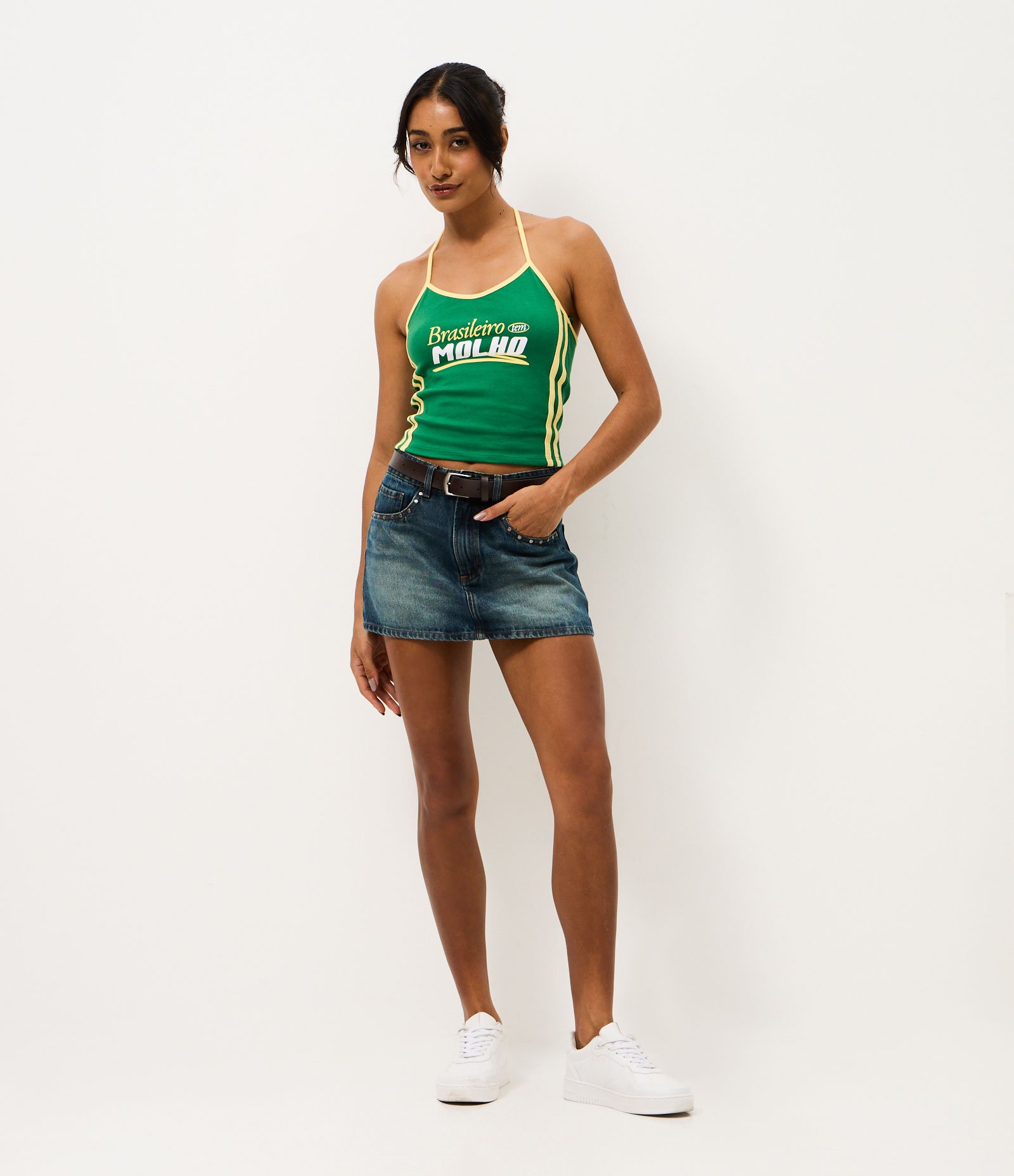 Blusa de Alça com Estampa Brasileiro tem Molho Verde 2