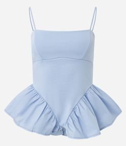 Blusa Peplum em Ponto Roma com Recortes e Alcinha