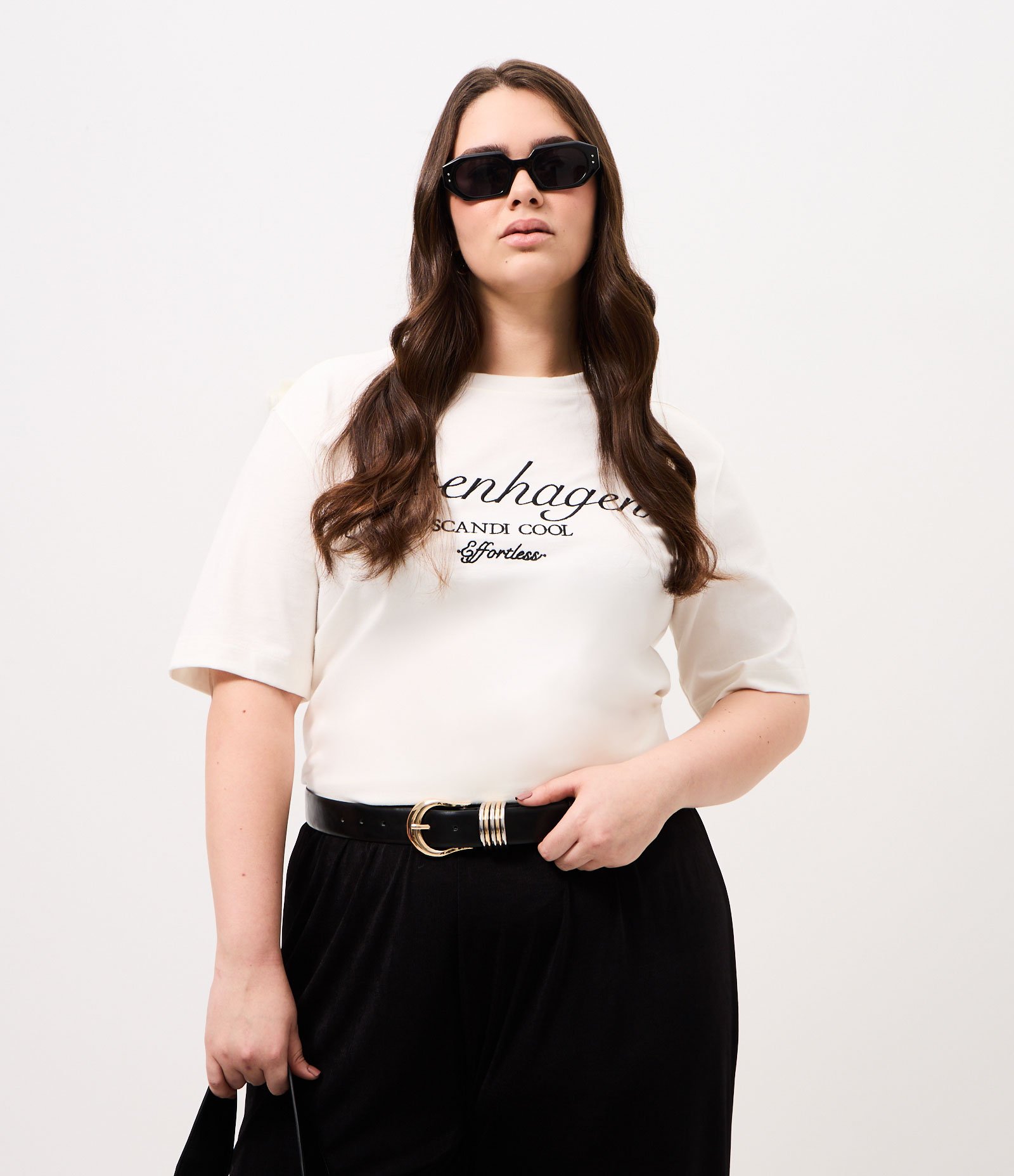 Cinto PU com Argolas Bicolor Curve & Plus Size Preto 1