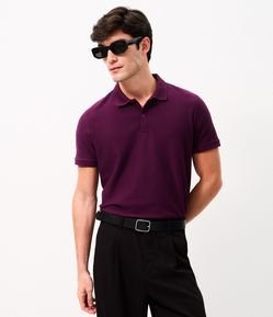 Camisa Polo Regular em Jacquard Texturizada