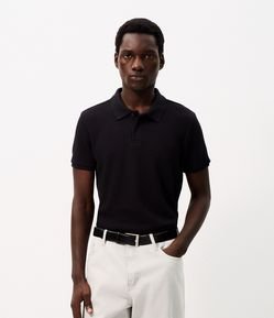 Polo Slim Texturizado Manga Curta