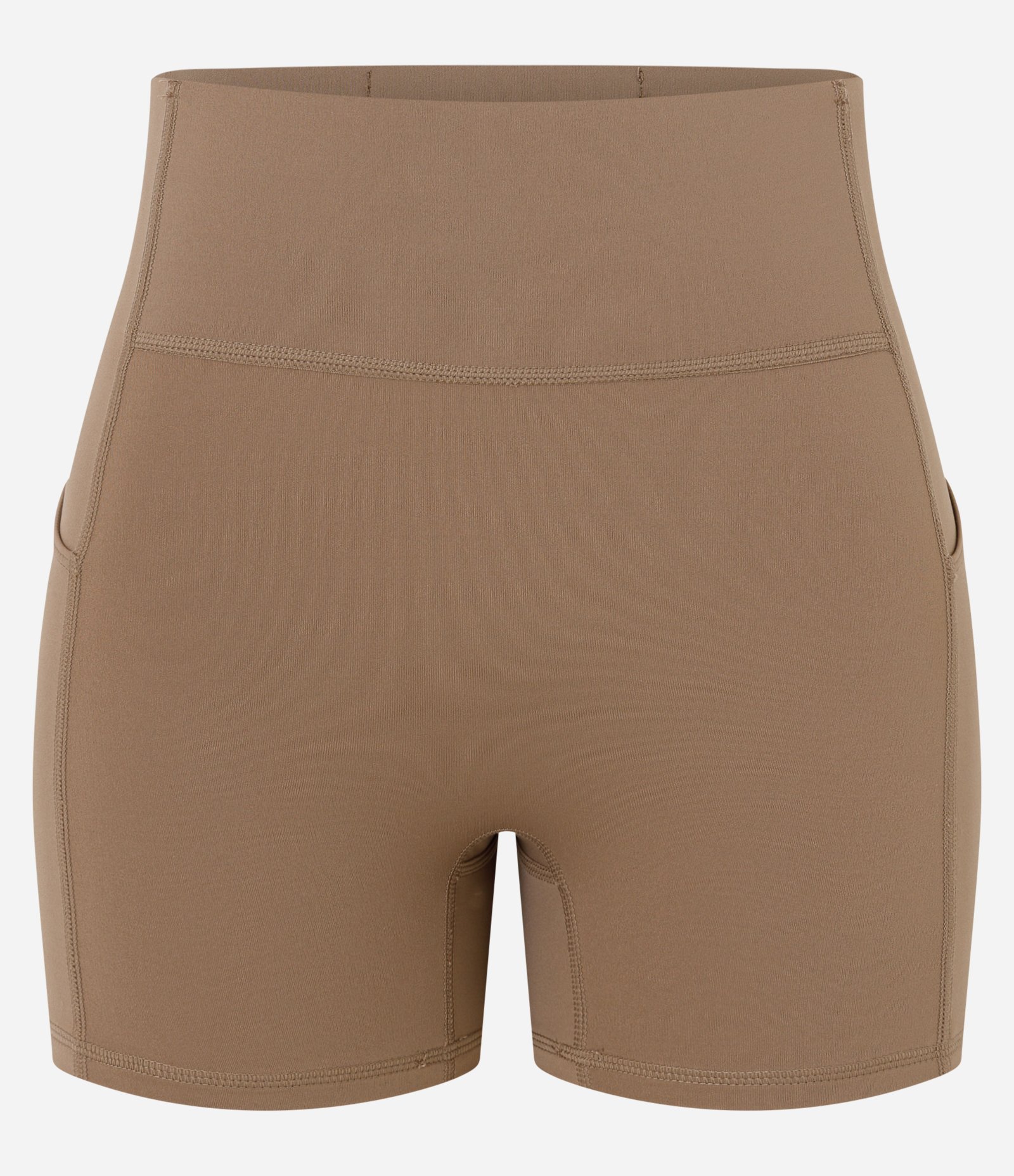 Bermuda Esportiva Crossfiteira em Microfibra com Bolso Marrom 5