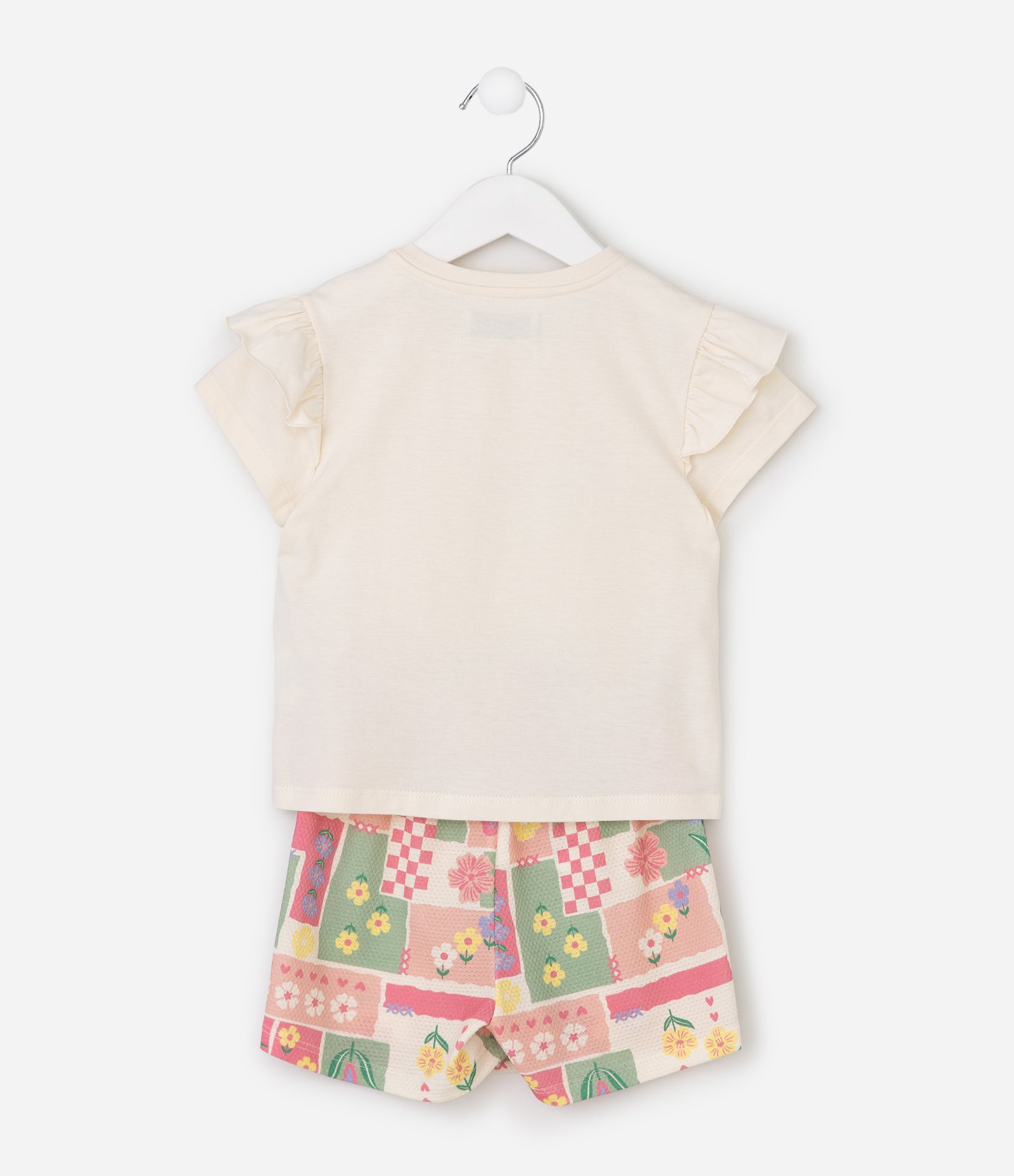 Conjunto Infantil com Estampa Floral – Tam 1 a 6 Anos Bege 3