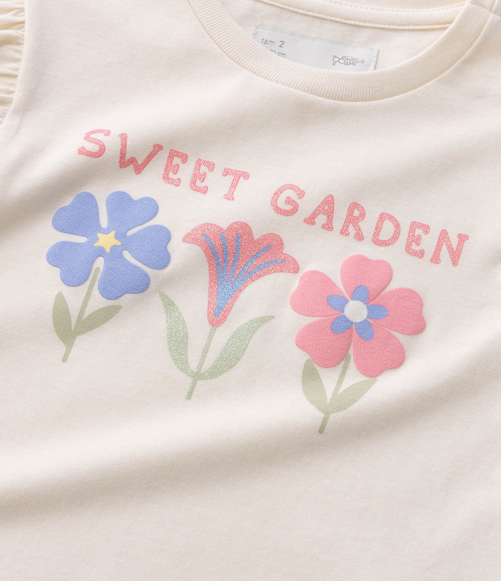 Conjunto Infantil com Estampa Floral – Tam 1 a 6 Anos Bege 5