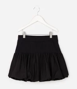 Short Saia Infantil Balonê em Tricoline - Tam 5 A 16 Anos