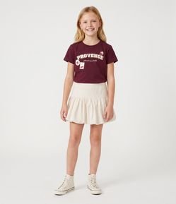 Short Saia Infantil Balonê em Tricoline - Tam 5 A 16 Anos