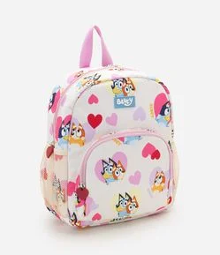 Mochila Infantil Bluey Estampa Personagens com Bolsos Laterais - Tam Único