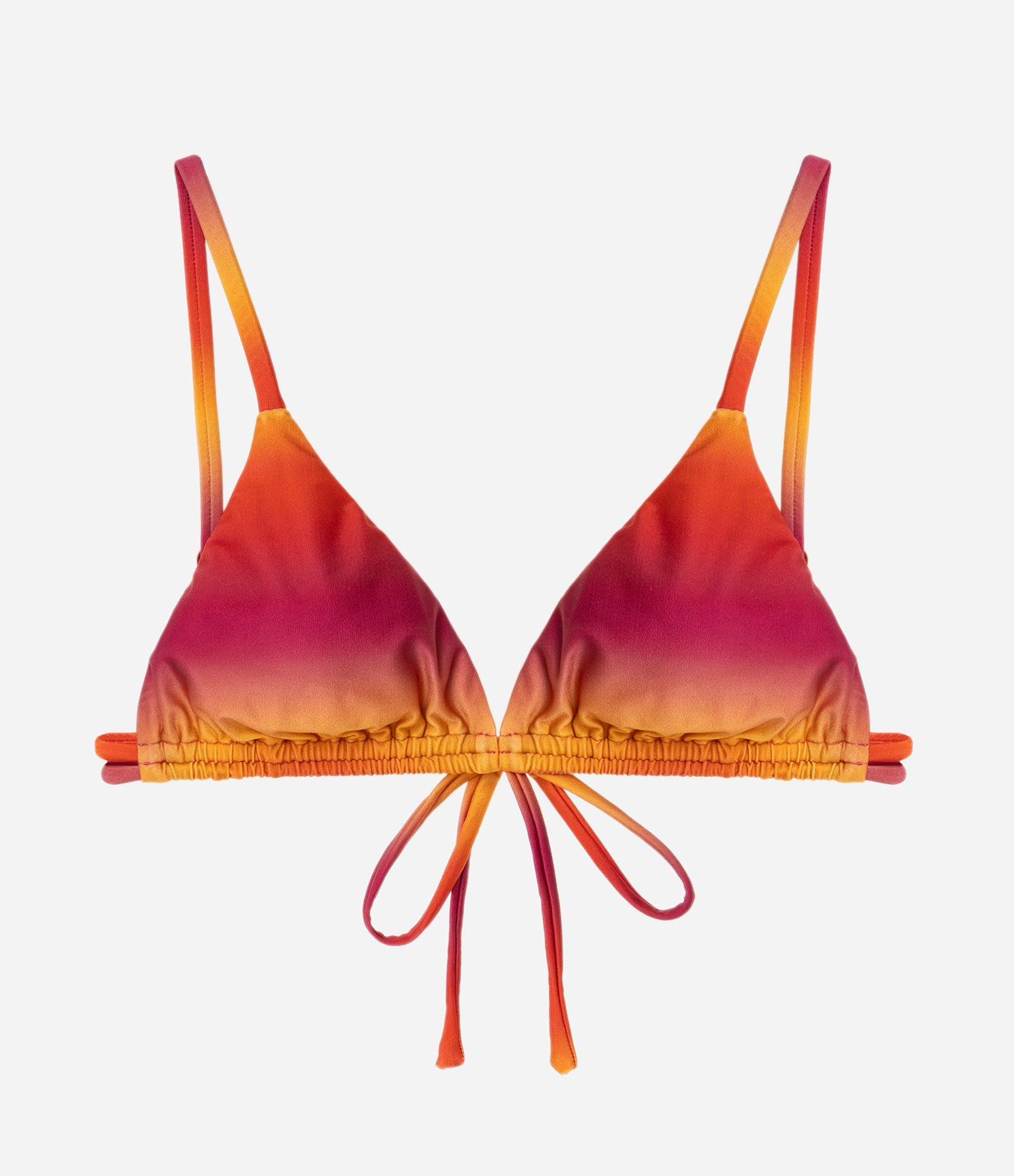 Biquíni Top Cortininha em Microfibra com Estampa Tie Dye Rosa/Laranja 1