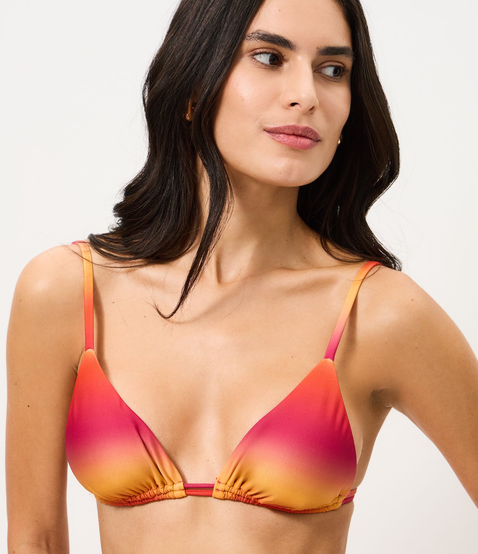 Biquíni Top Cortininha em Microfibra com Estampa Tie Dye Rosa/Laranja 3