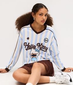 Blusa em Algodão Hello Kitty Listrada