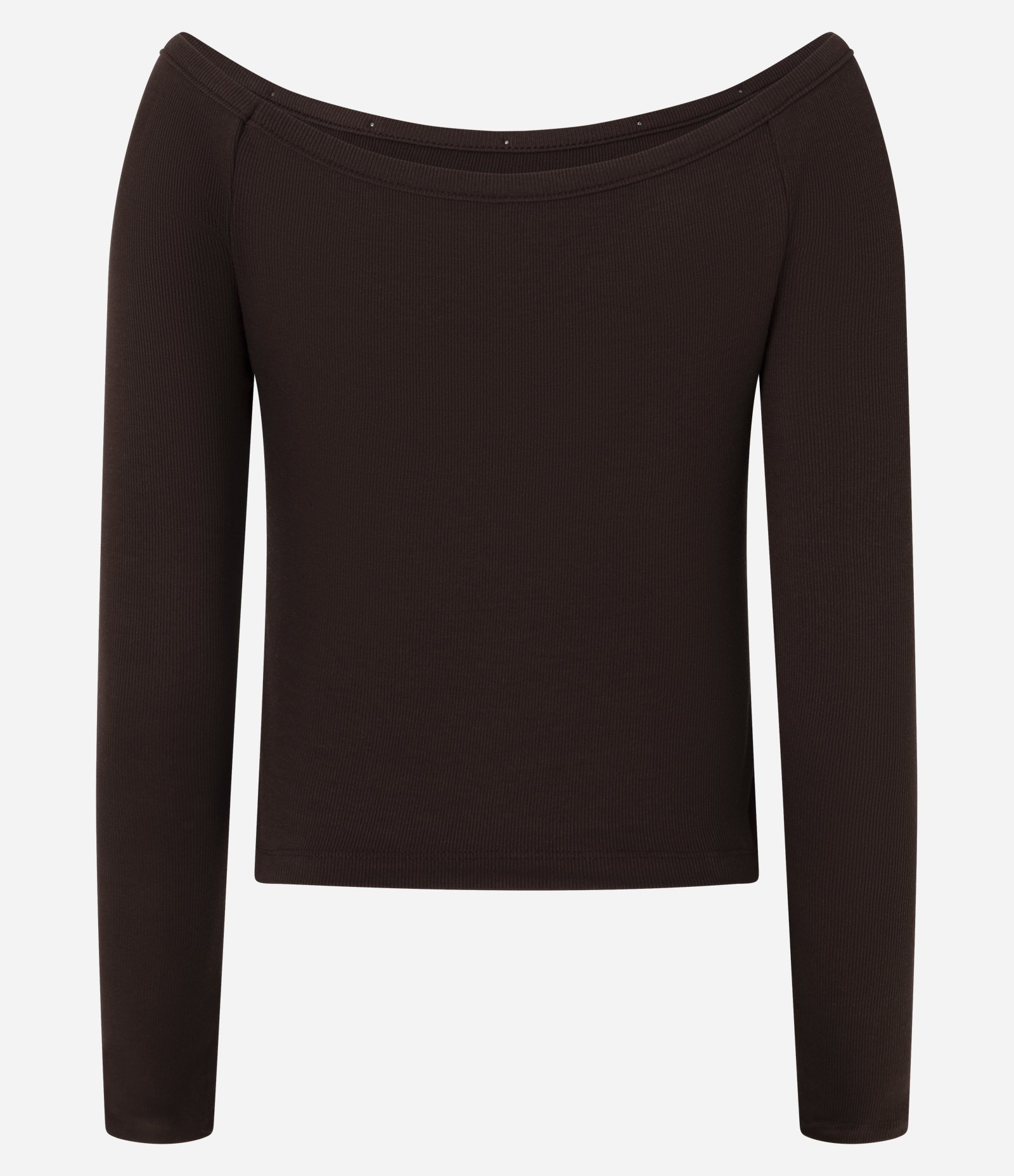 Blusa em Viscose com Decote Ombro a Ombro e Pedrinhas no Decote Marrom 3