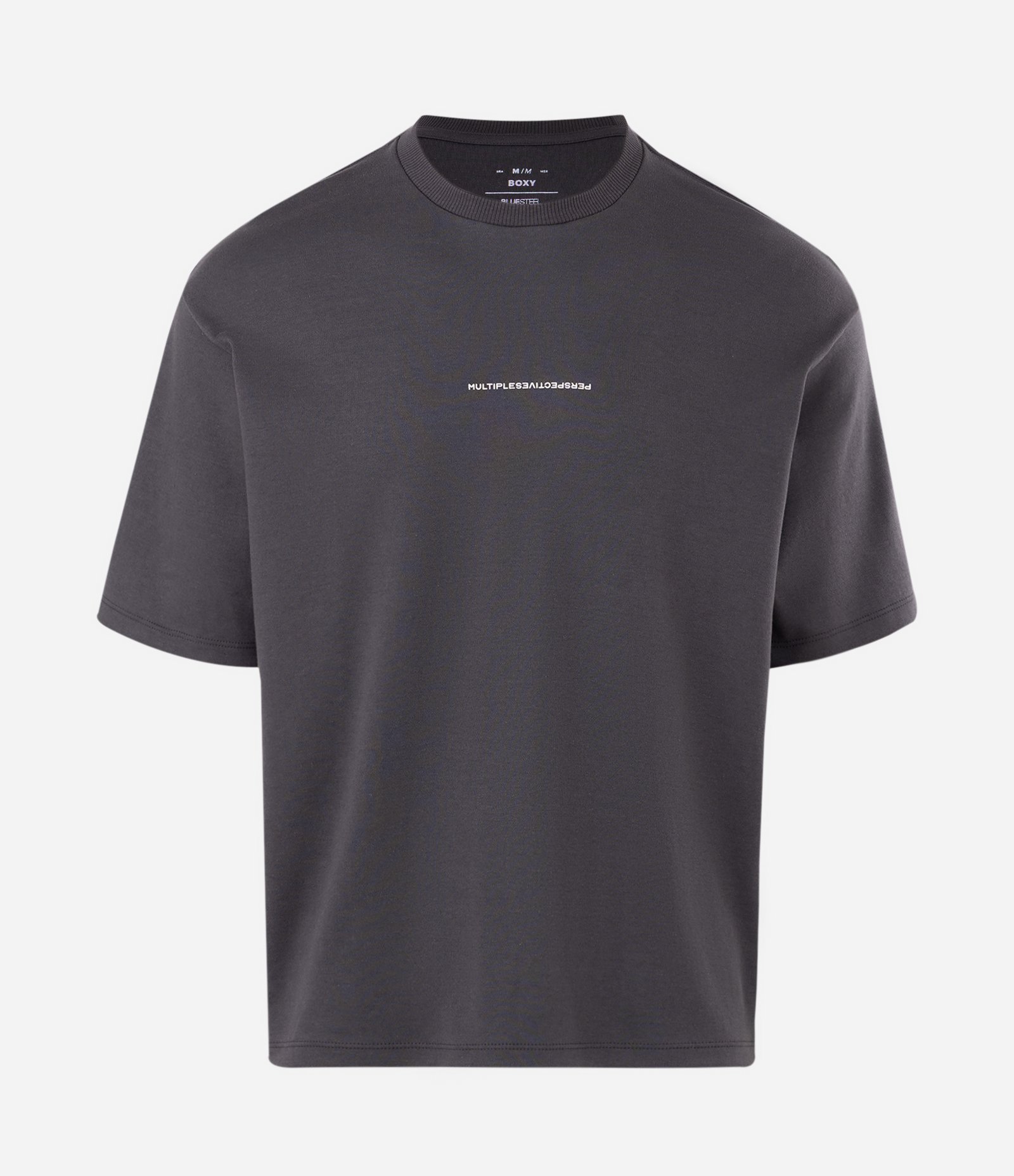 Camiseta Boxy Suedini Minimal Cinza 5