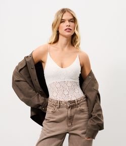 Body de Alcinha em Renda Texturizada