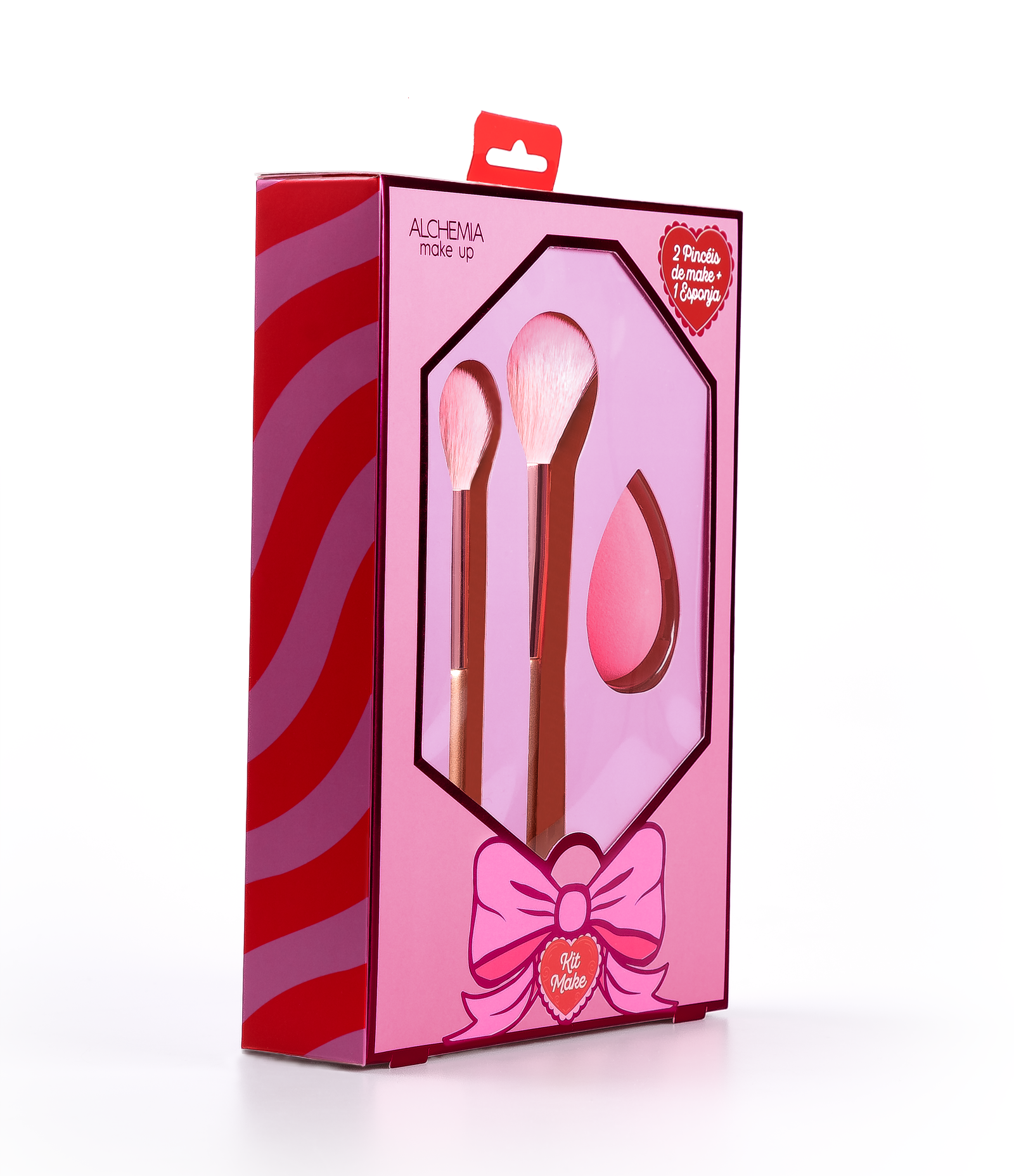Kit Alchemia com 2 pinceis + 1 esponja de Maquiagem Sweet Heart KIT 2