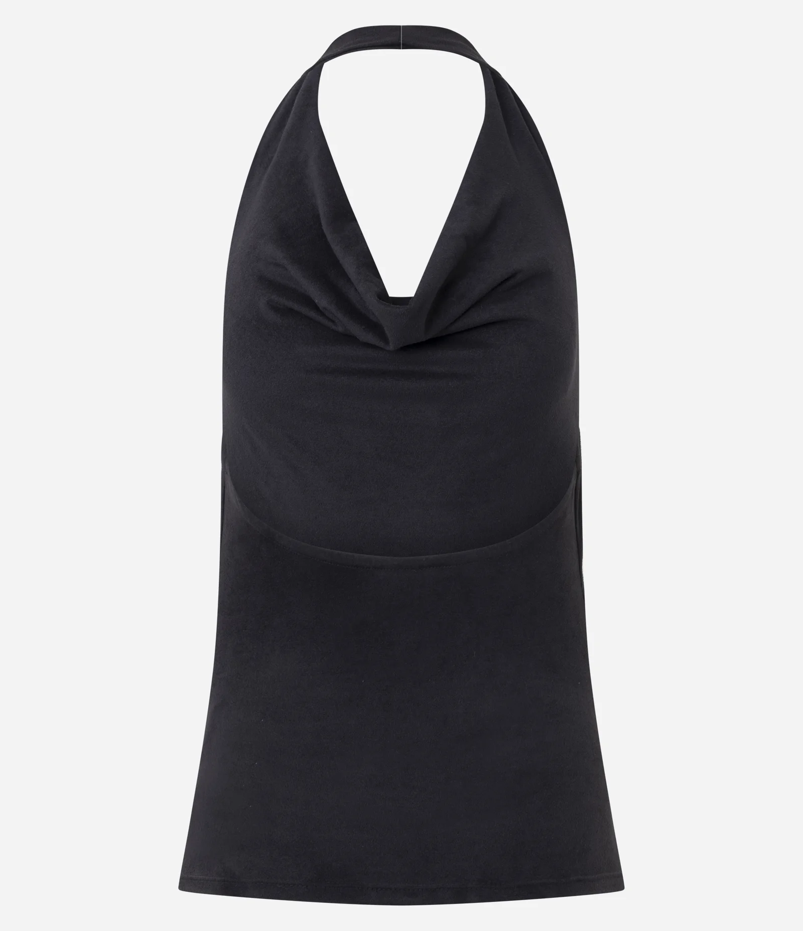 Blusa Frente Única em Suede com Decote Degagê Preto 2