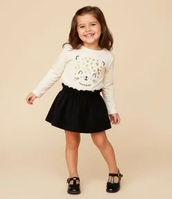 Blusa Infantil em Algodão com Estampa Animal Print - Tam 1 a 6 Anos