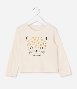 Blusa Infantil em Algodão com Estampa Animal Print - Tam 1 a 6 Anos