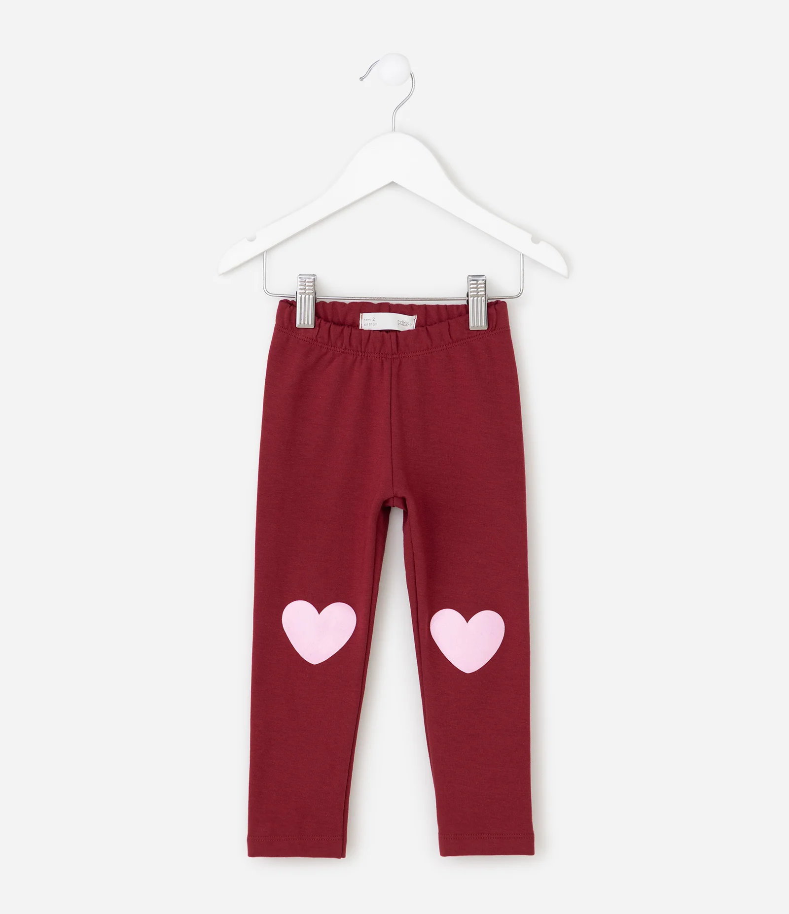 Calça Infantil Legging com Coração nos Joelhos – Tam 1 a 6 Anos Vinho 1