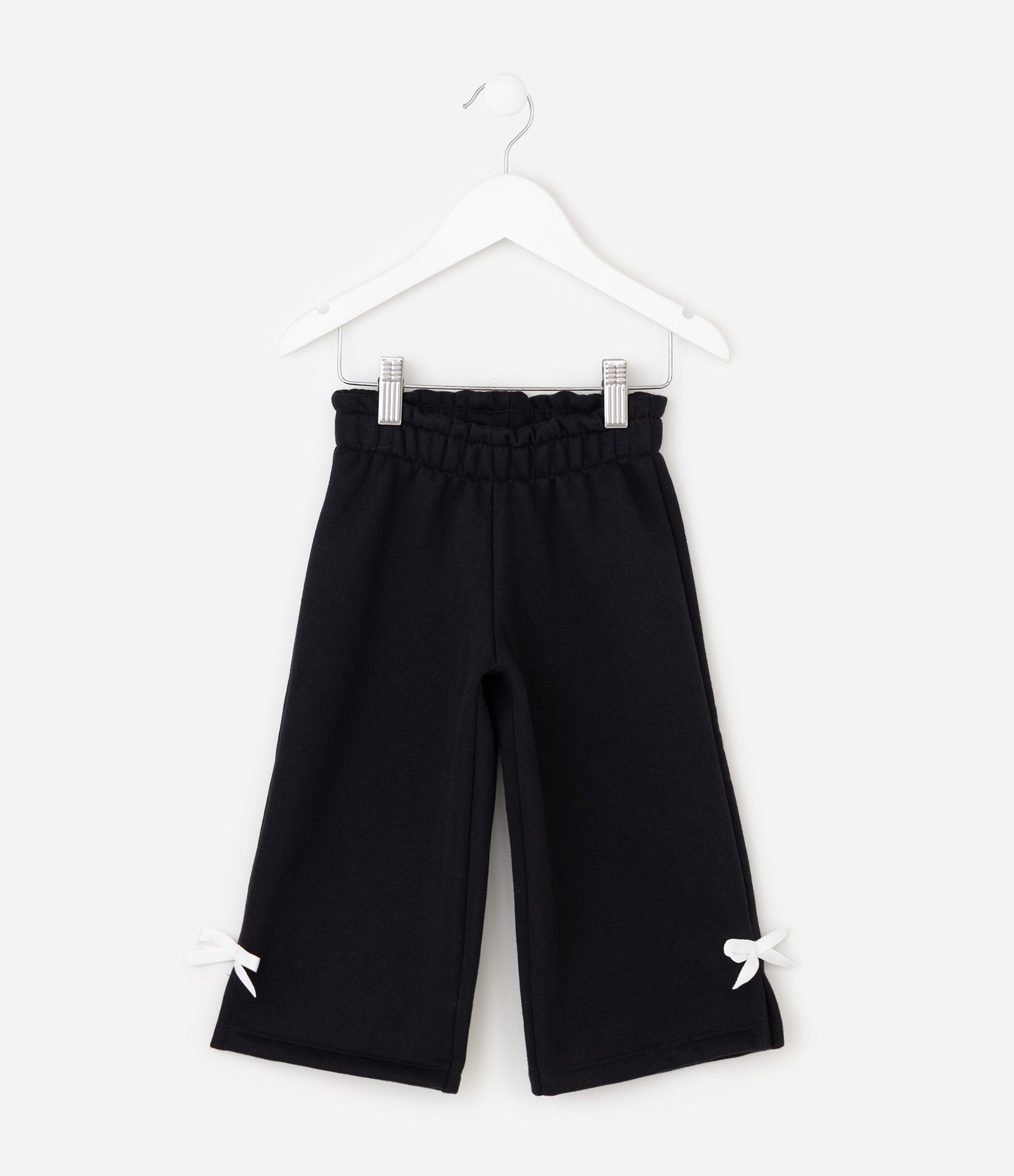 Calça Infantil Wide com Laço na Barra – Tam 1 a 6 Anos Preto 1
