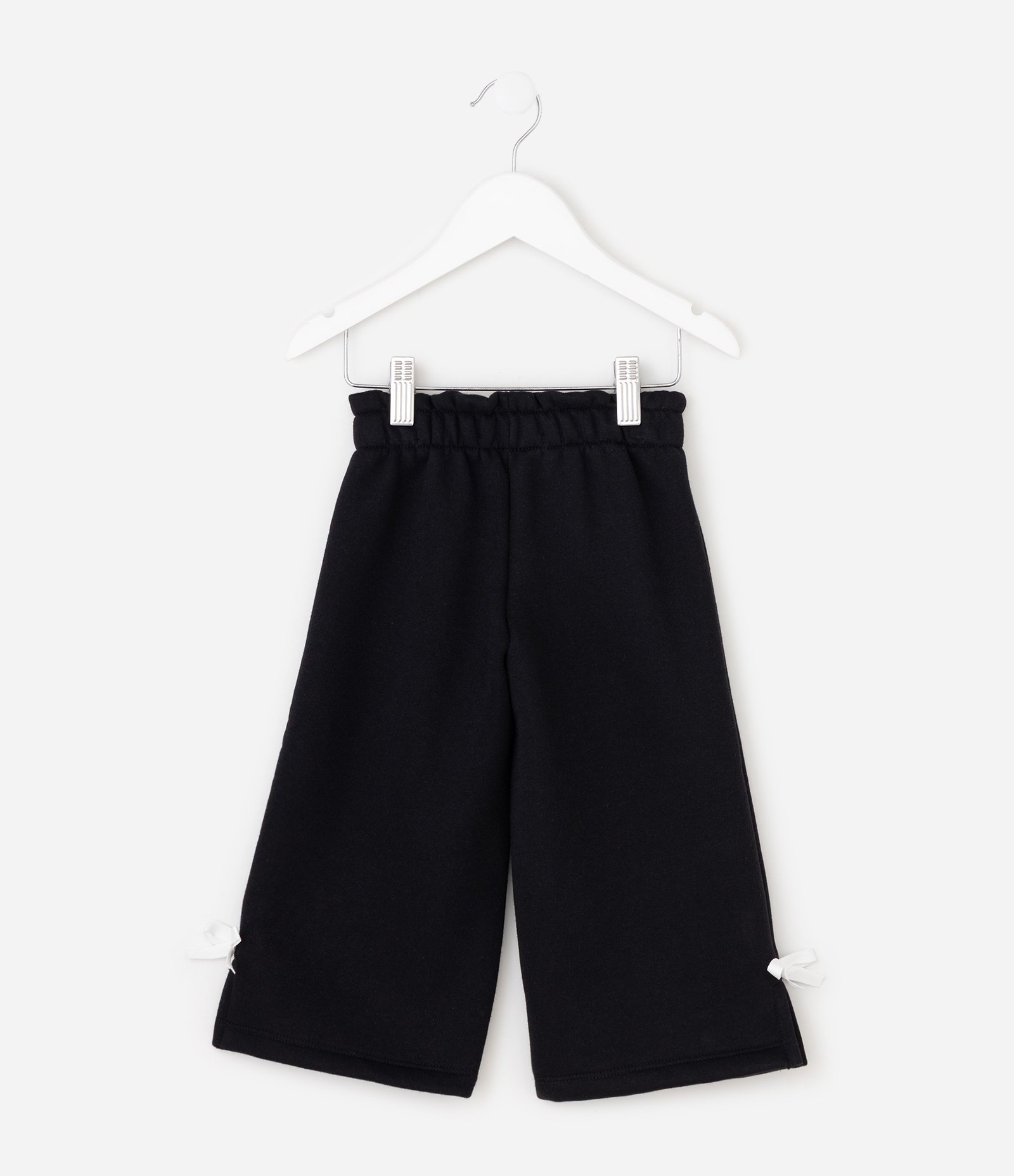 Calça Infantil Wide com Laço na Barra – Tam 1 a 6 Anos Preto 2