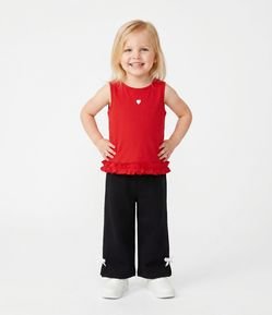 Calça Infantil Wide com Laço na Barra – Tam 1 a 6 Anos