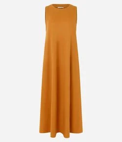 Vestido Midi em Piquet com Bolsos