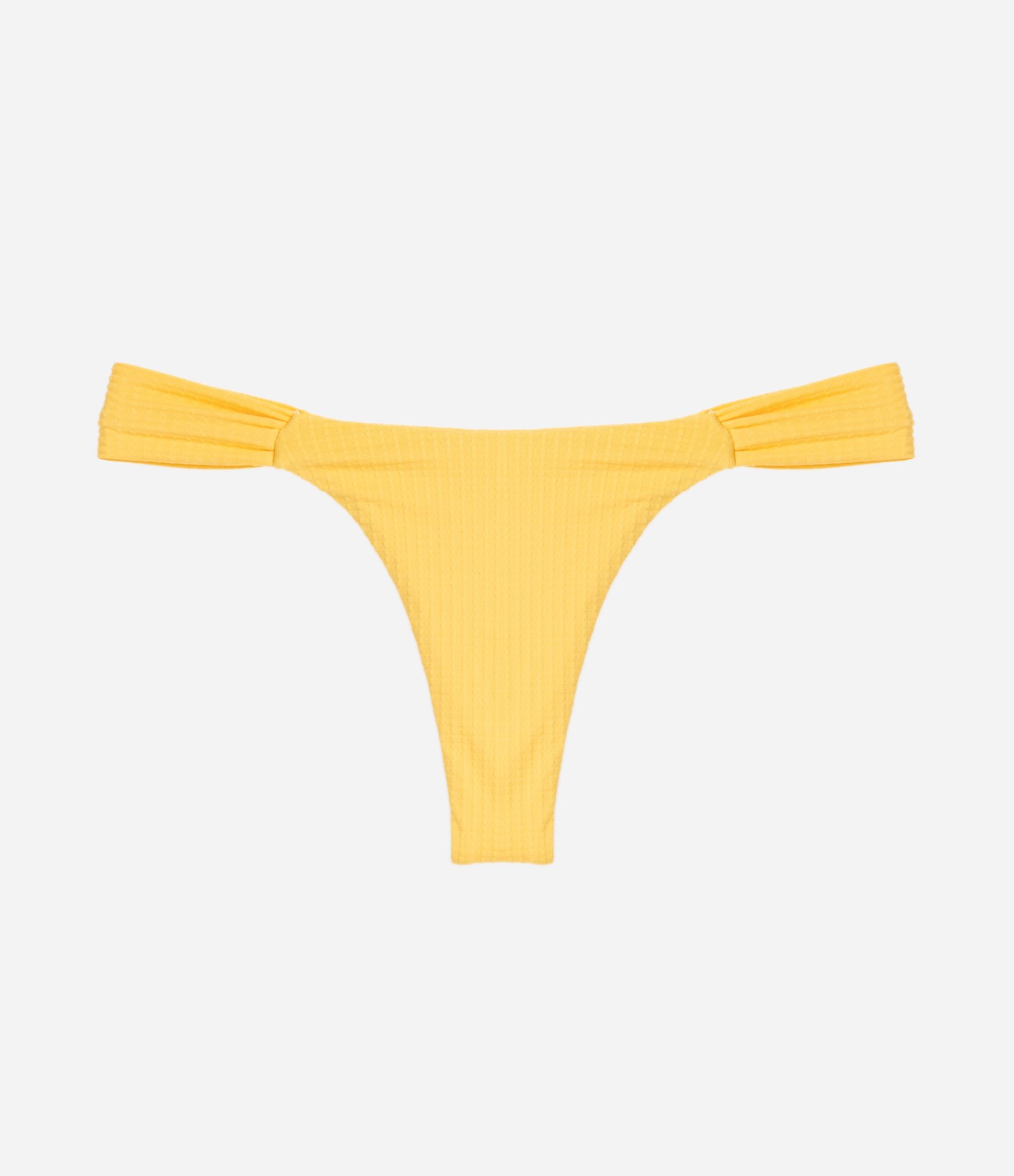 Biquíni Calcinha Lateral Drapeada em Microfibra Texturizada Amarelo 5