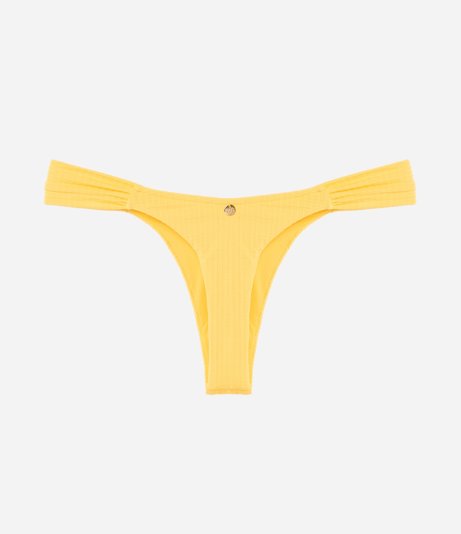 Biquíni Calcinha Lateral Drapeada em Microfibra Texturizada Amarelo 6