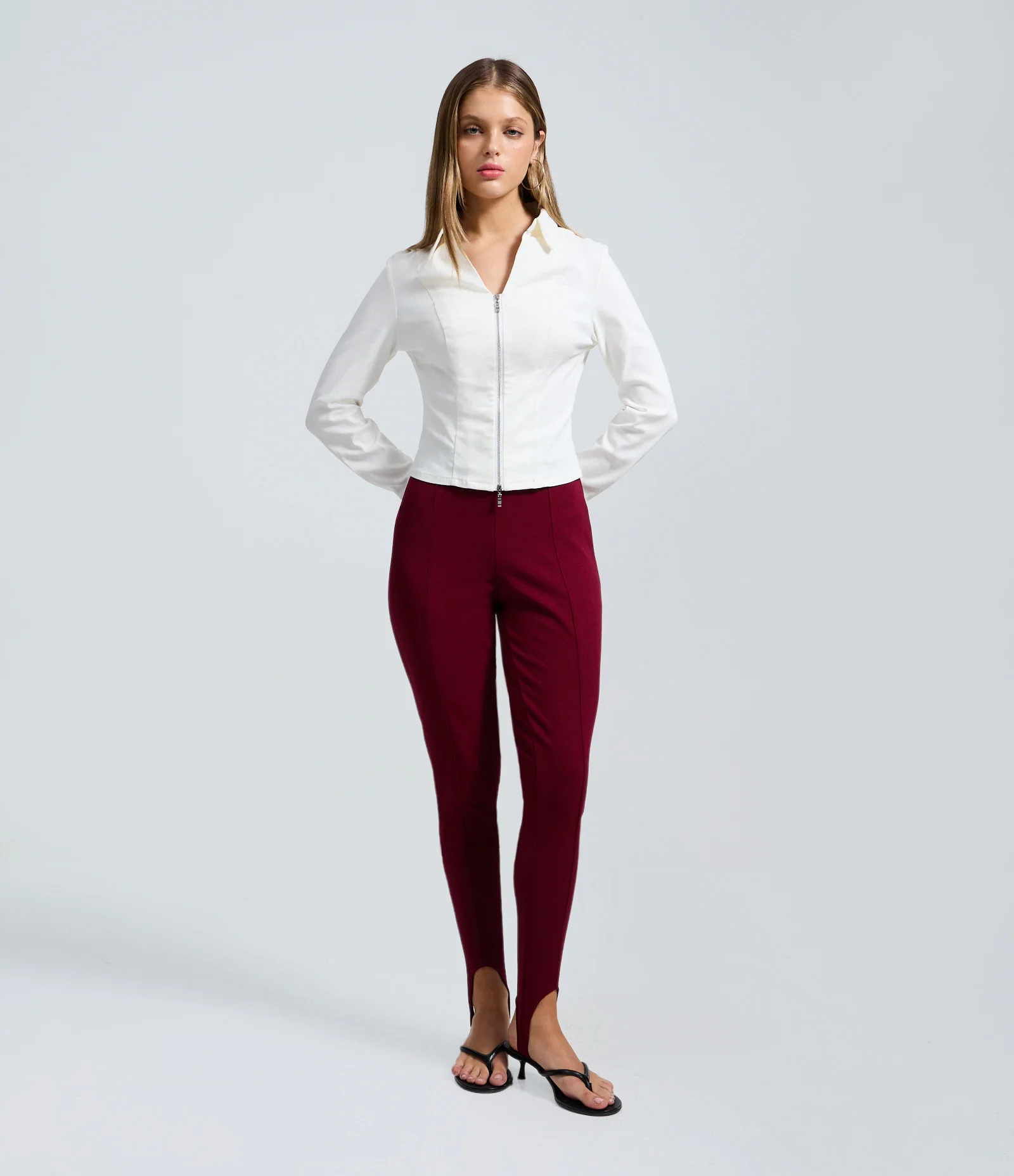 Calça Legging em Crepe com Pezinho Vermelho 1