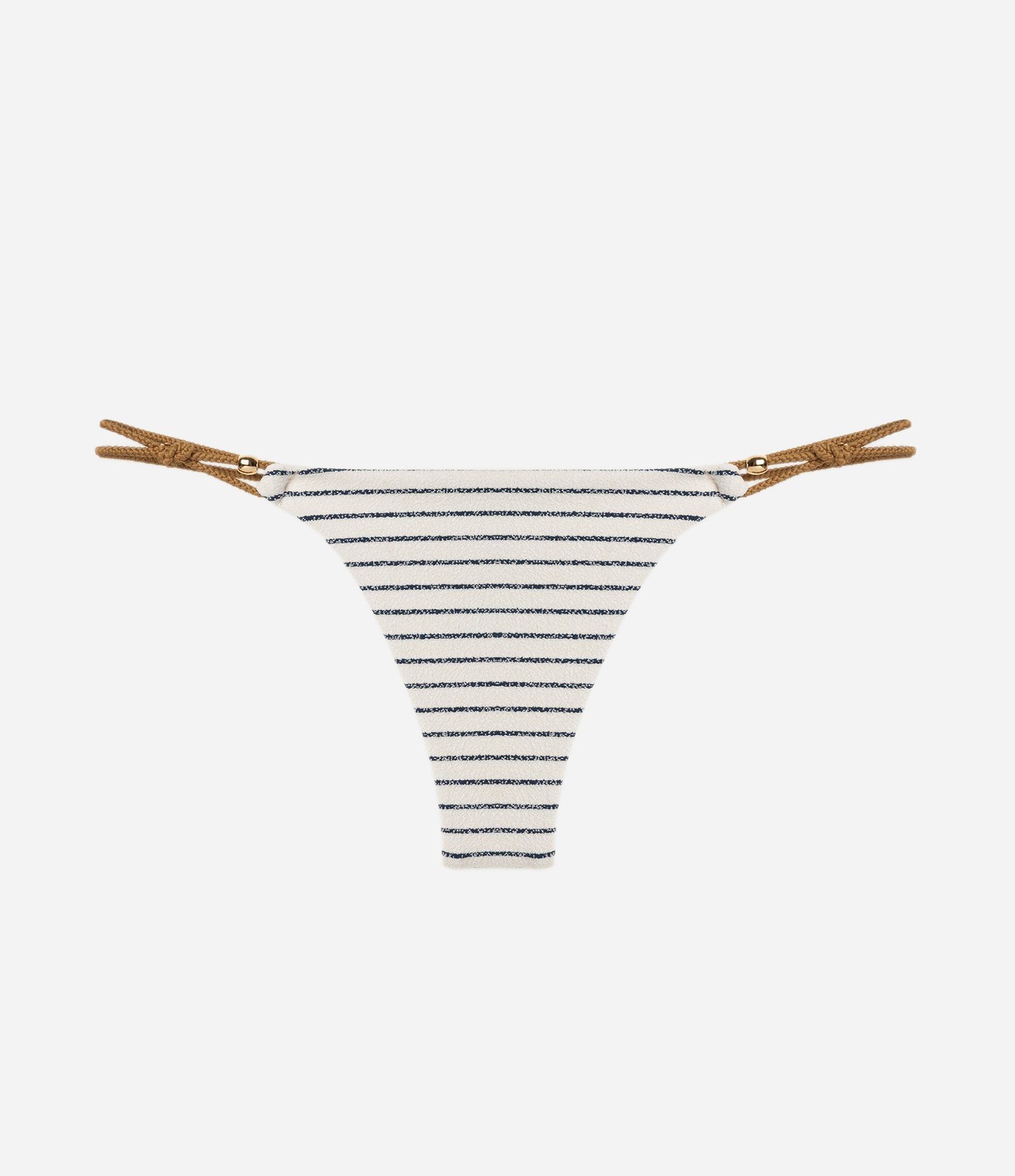 Biquíni Calcinha String em Microfibra Texturizada com Listras Branco 5