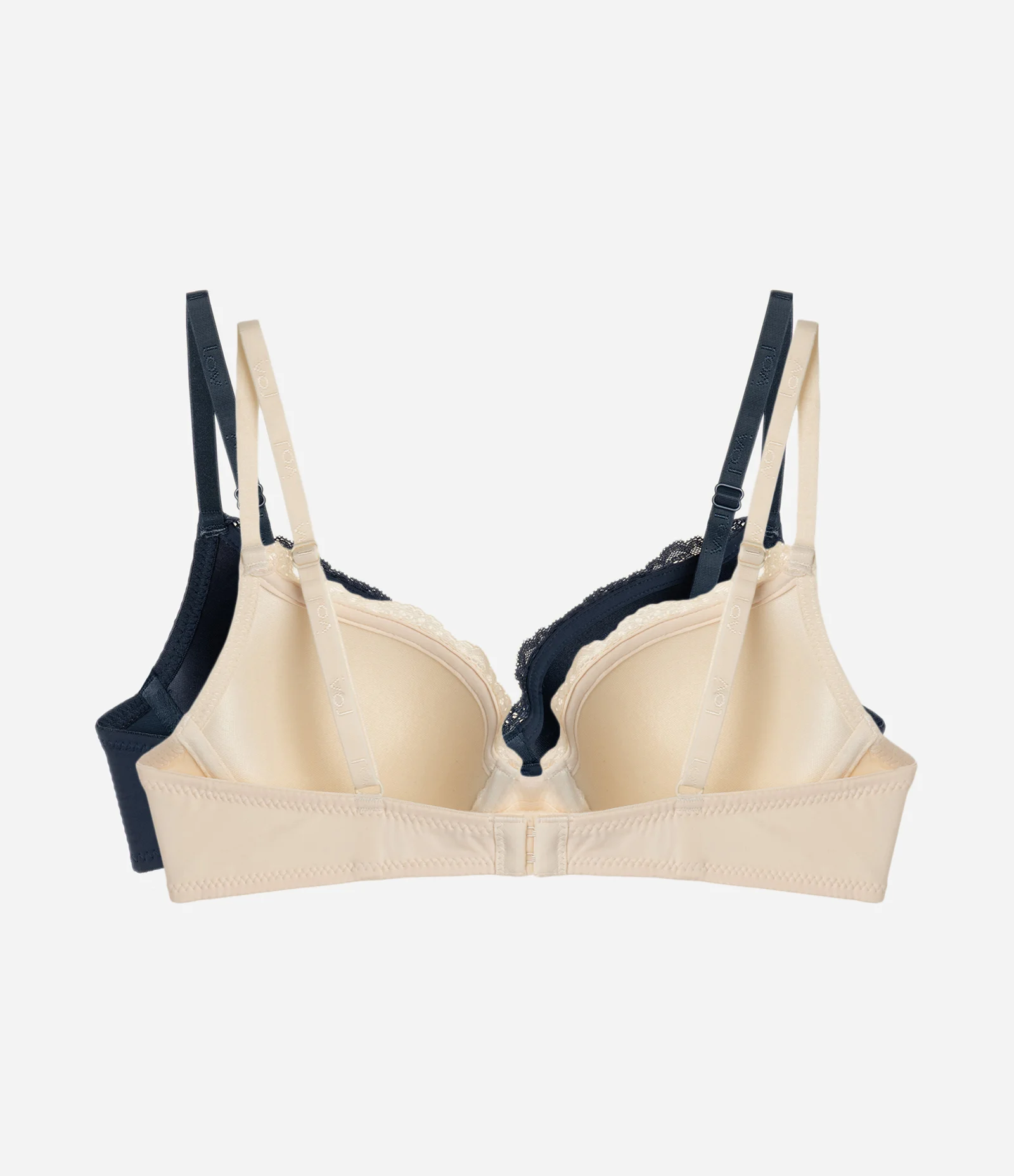 Kit 02 Sutiãs Meia Taça em Microfibra com Detalhe em Renda Azul/Creme 2