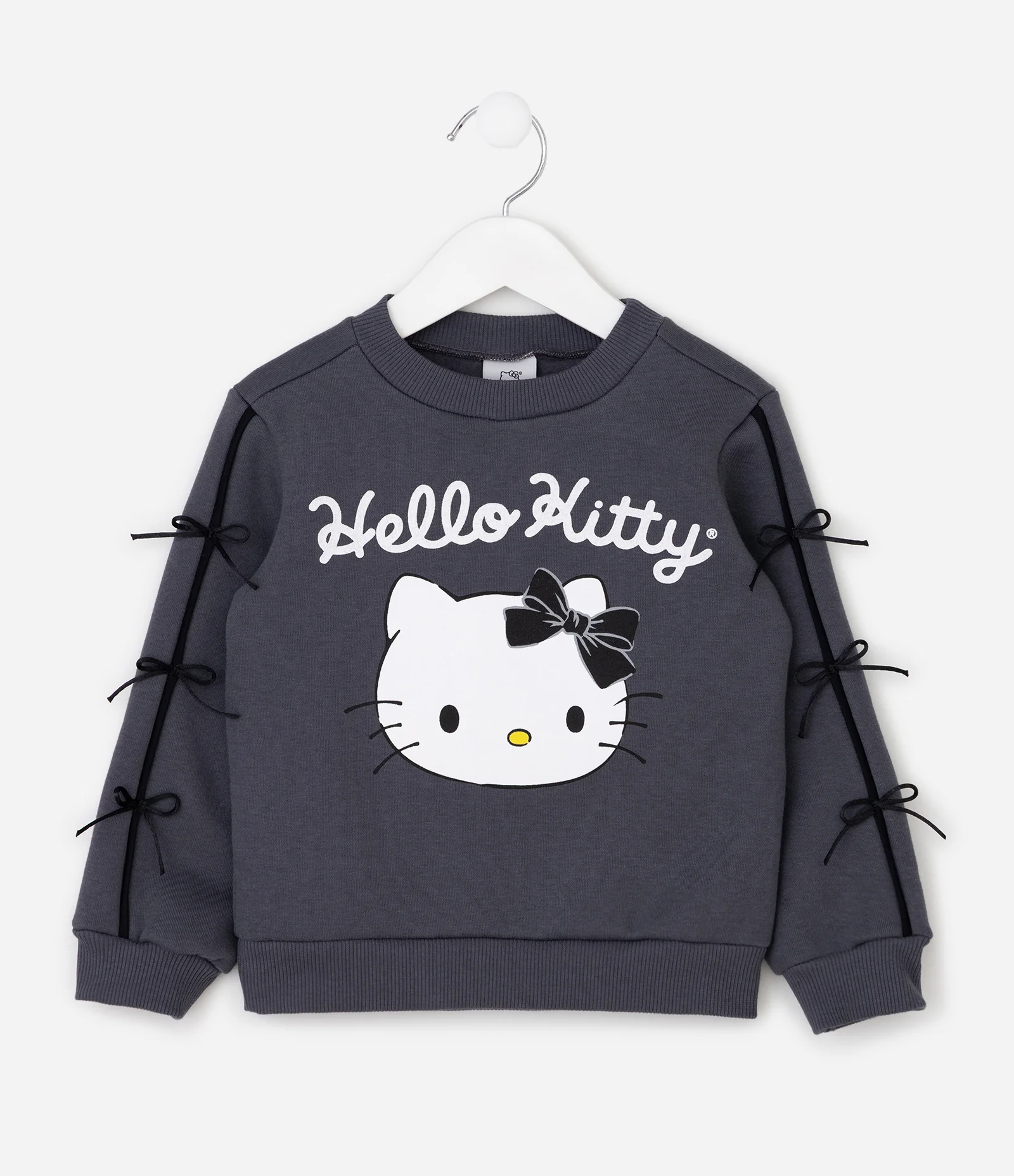 Moletom Comfort Hello Kitty com Laços - Tam 1 a 6 Anos Cinza 1