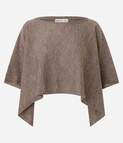 Blusa em Tricô com Manga Morcego