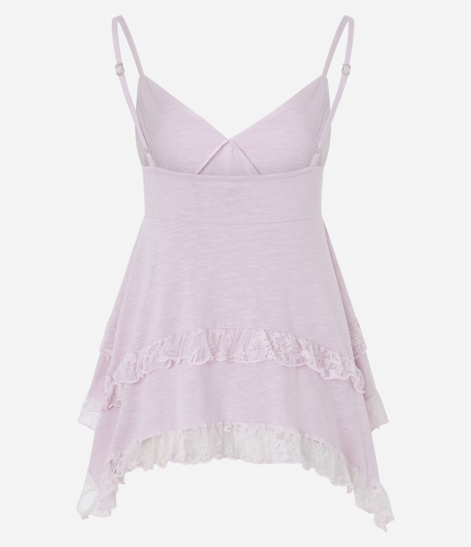 Blusa de Alcinha em Flame com Barra em Camadas e Detalhe em Renda Rosa 7