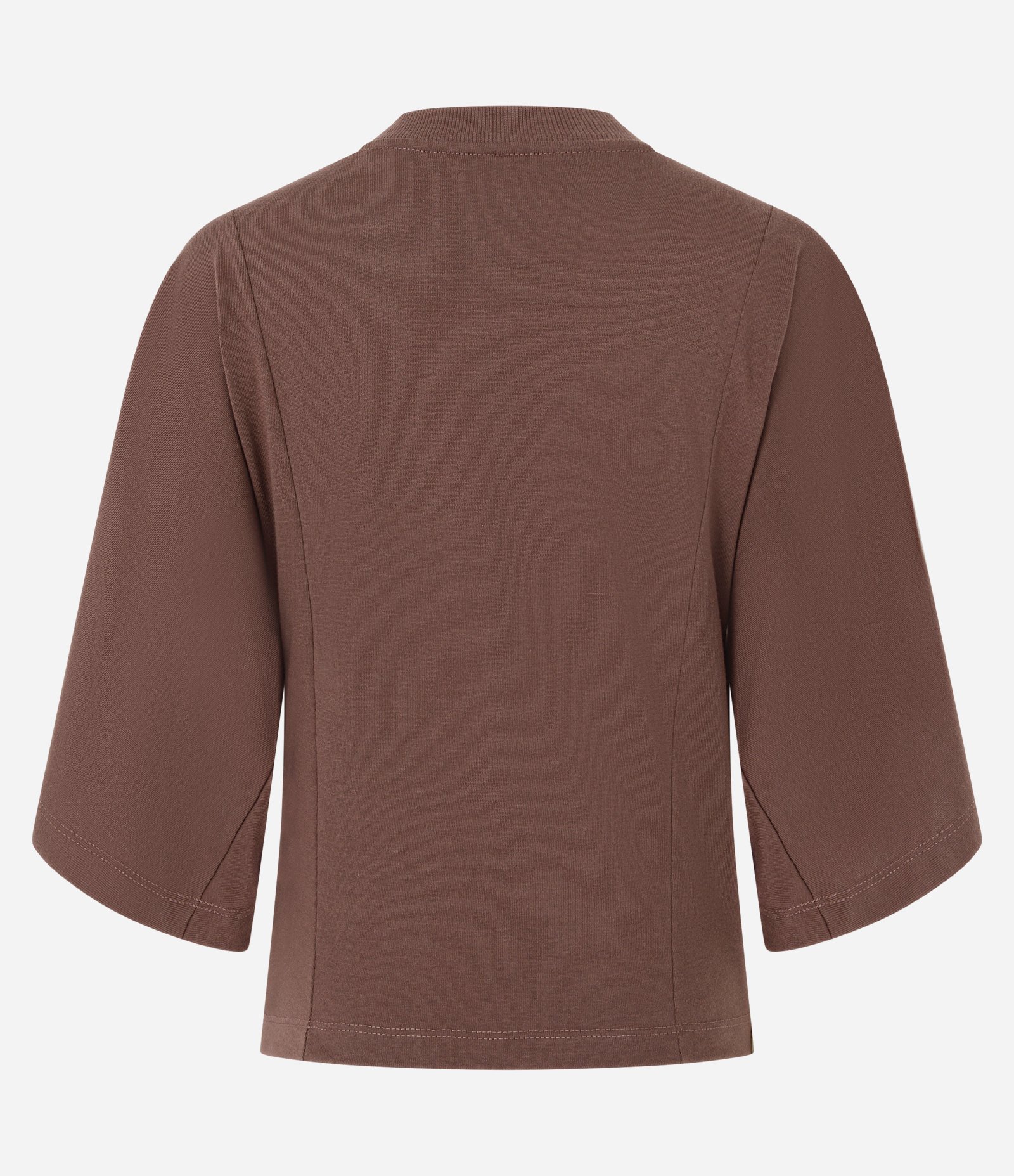 Blusa em Algodão com Manga Ampla e Recortes Marrom 6