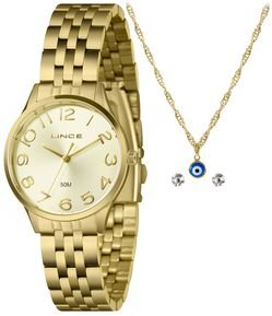 Relógio Analógico Lince Em Aço Dourado Lrgh008L30Kaflc2Kx
