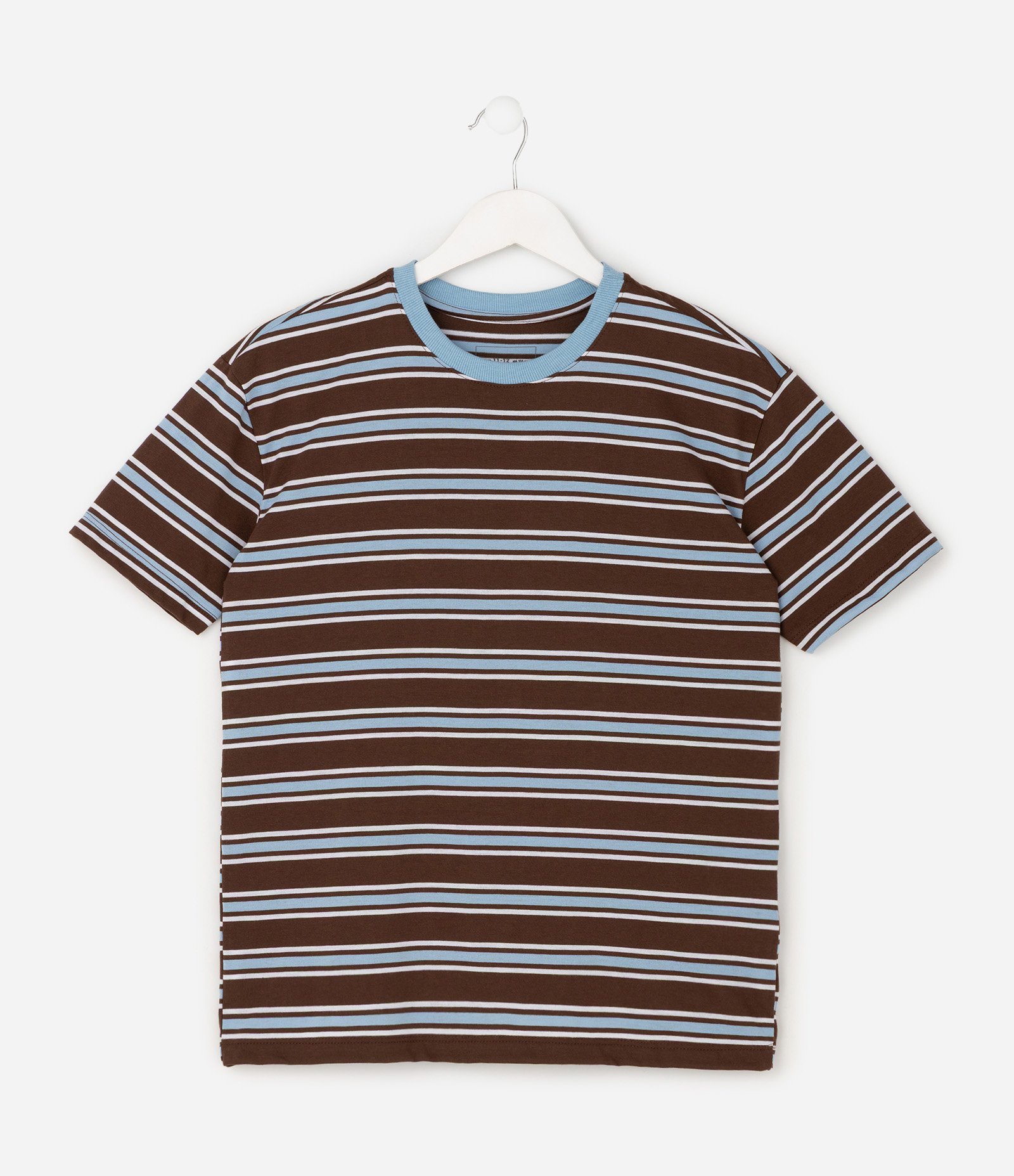 Camiseta Relaxed Listrada com Gola Contrastante - Tam 5 a 14 Anos Multicores 3