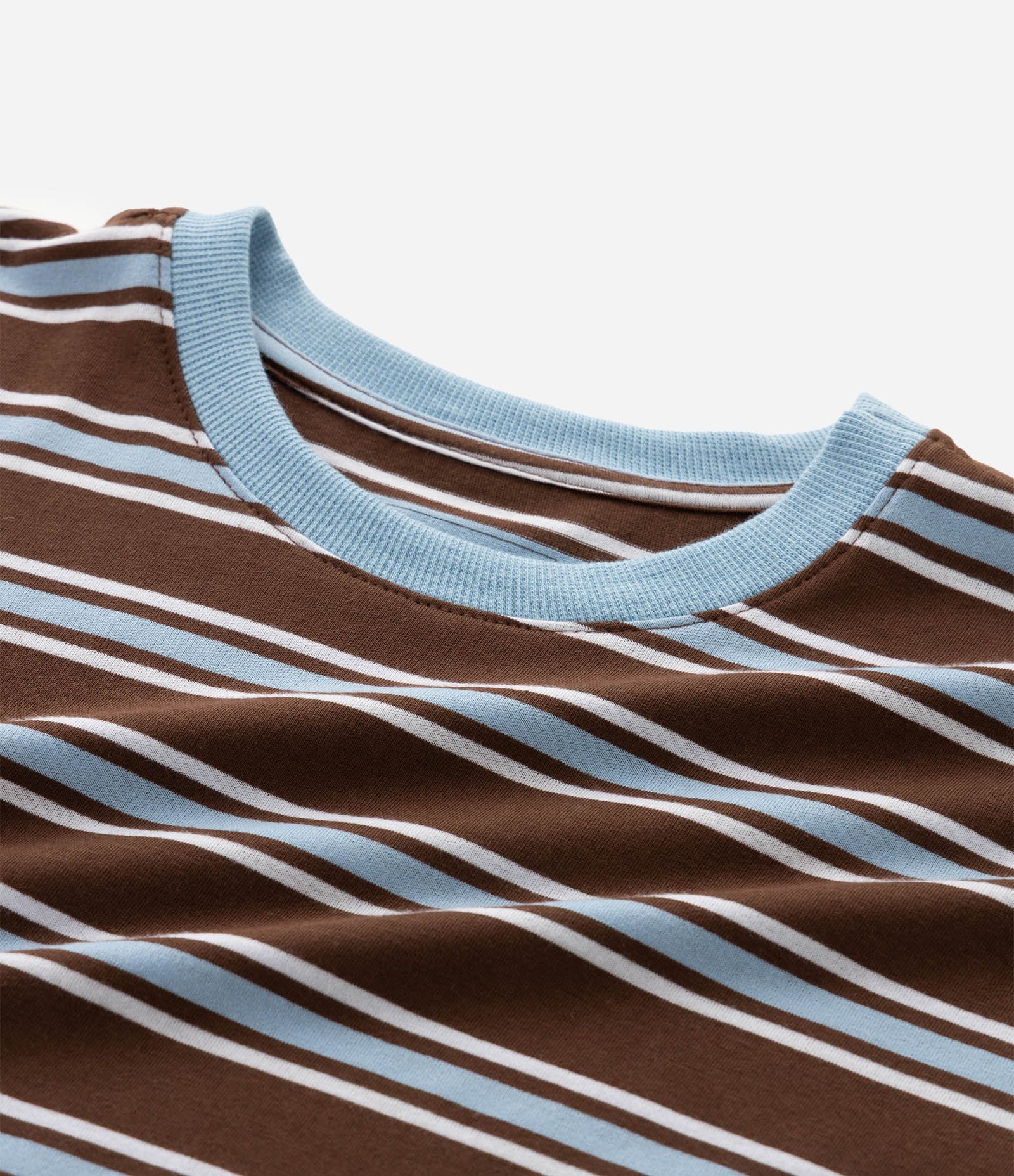 Camiseta Relaxed Listrada com Gola Contrastante - Tam 5 a 14 Anos Multicores 6