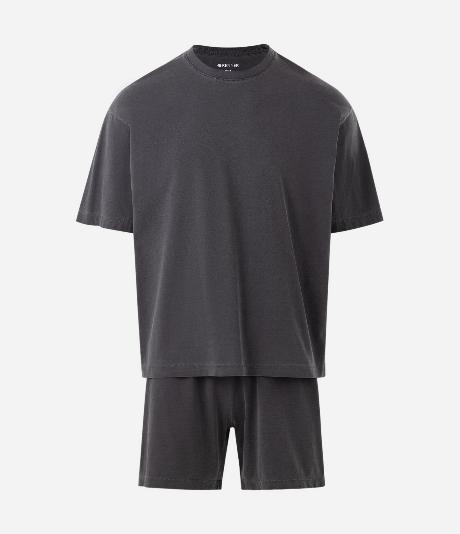Pijama Curto Boxy em Algodão Preto 5