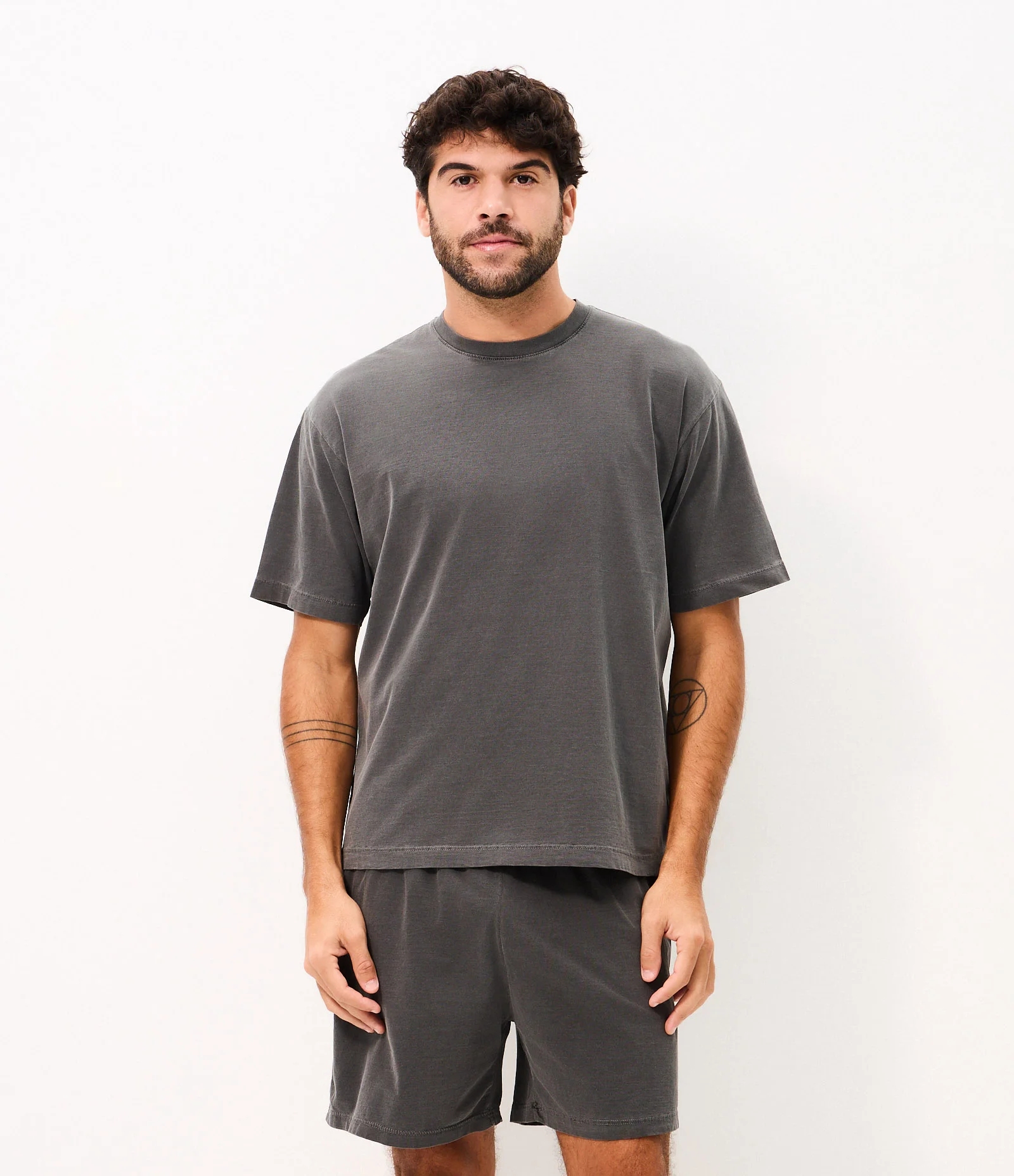 Pijama Curto Boxy em Algodão Preto 1