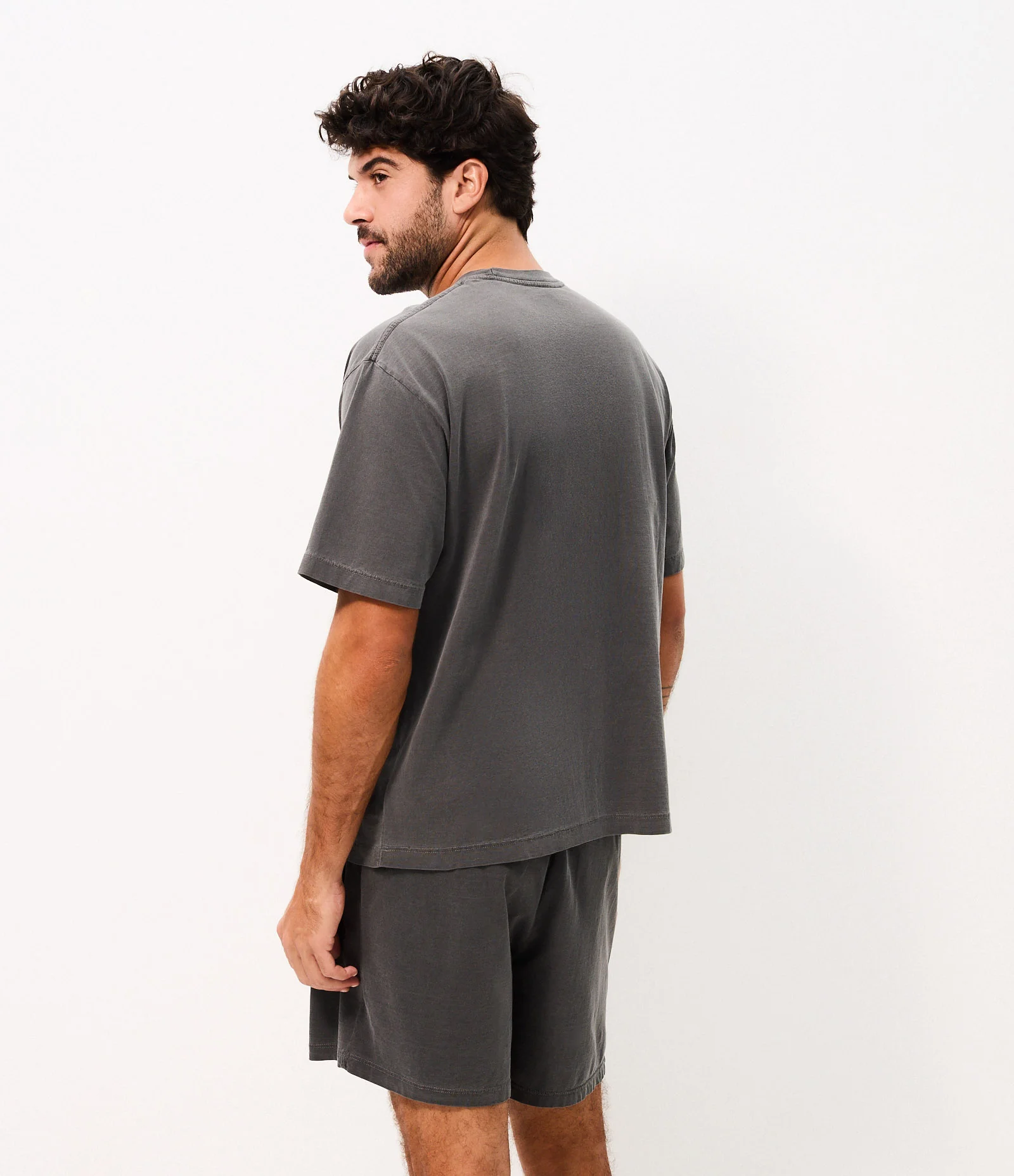 Pijama Curto Boxy em Algodão Preto 2