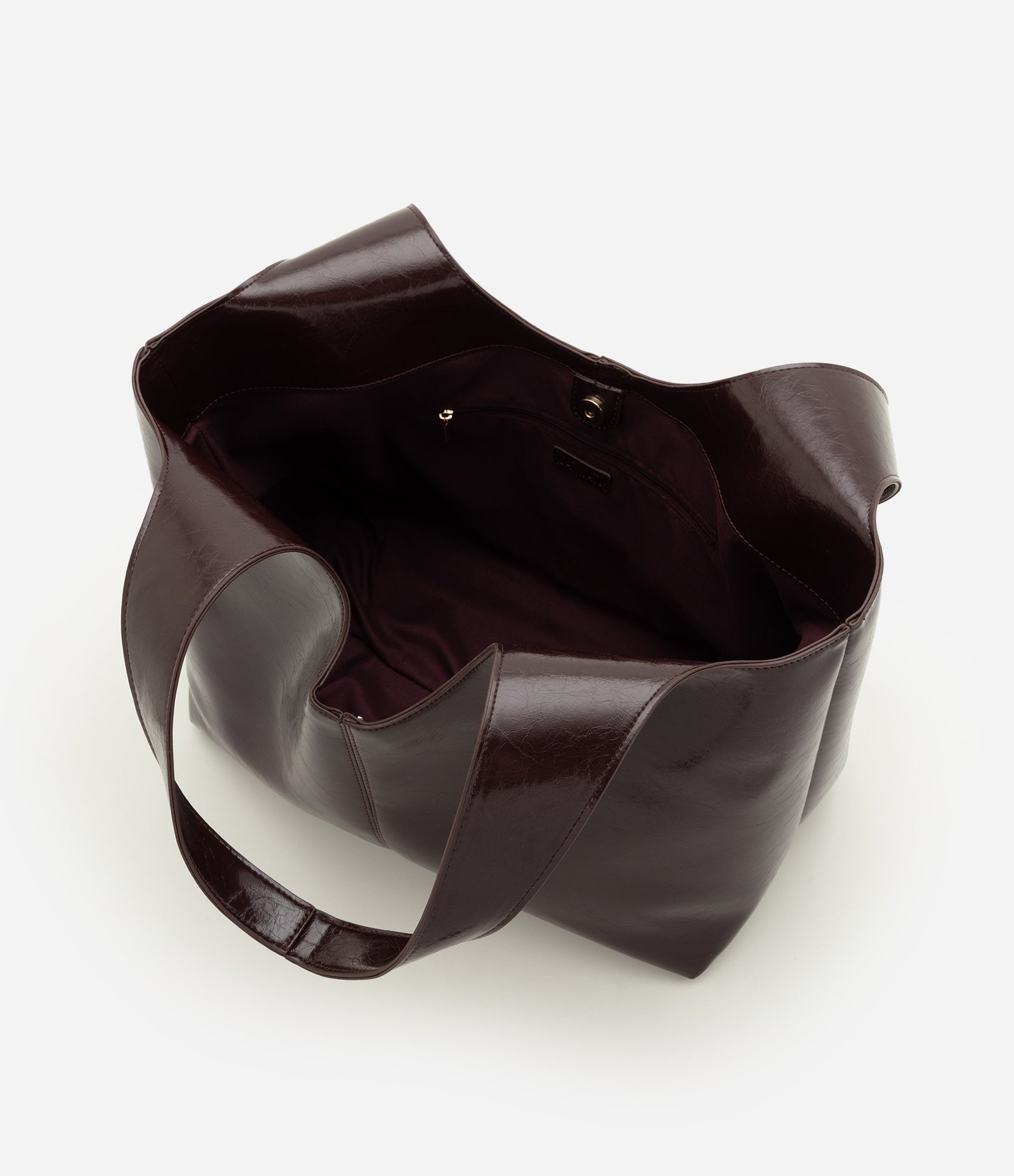 Bolsa Shopper Grande em PU com Alça Larga Marrom 5