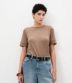 Blusa em Viscolycra com Decote Canoa