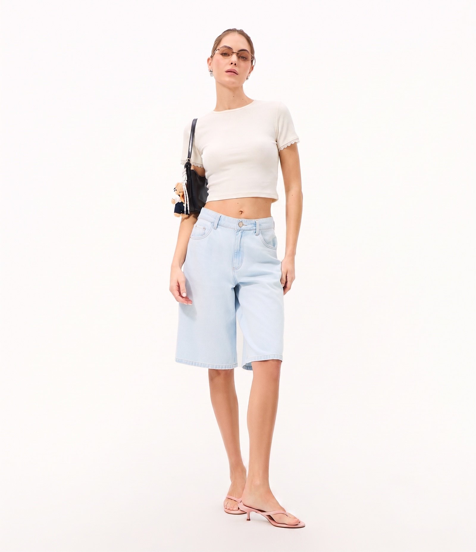 Blusa em Ribana com Renda na Manga Off White 2