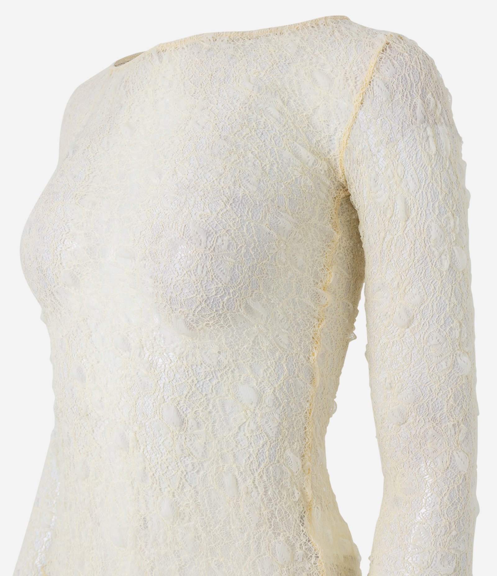 Blusa em Renda Texturizada com Gola Assimétrica e Barra Alongada Verde Claro 6