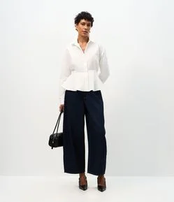 Calça Barrel em Jeans com Cintura Alta