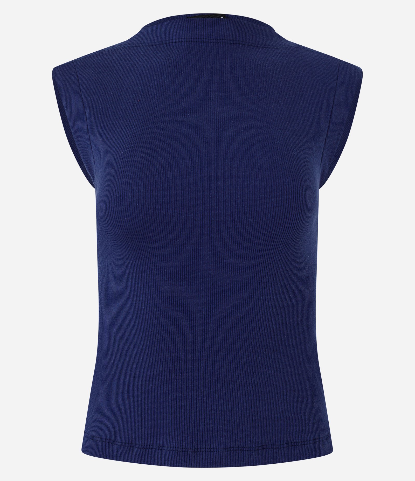 Blusa em Algodão com Gola Canoa Azul Escuro 4